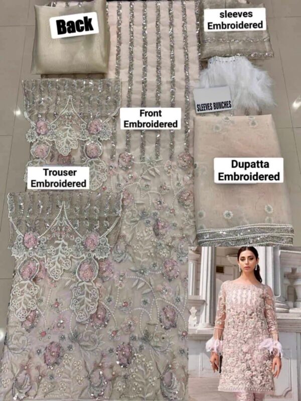 ORGANZA WITH NET EMBROIDERED DUPATTA-SH - Image 4