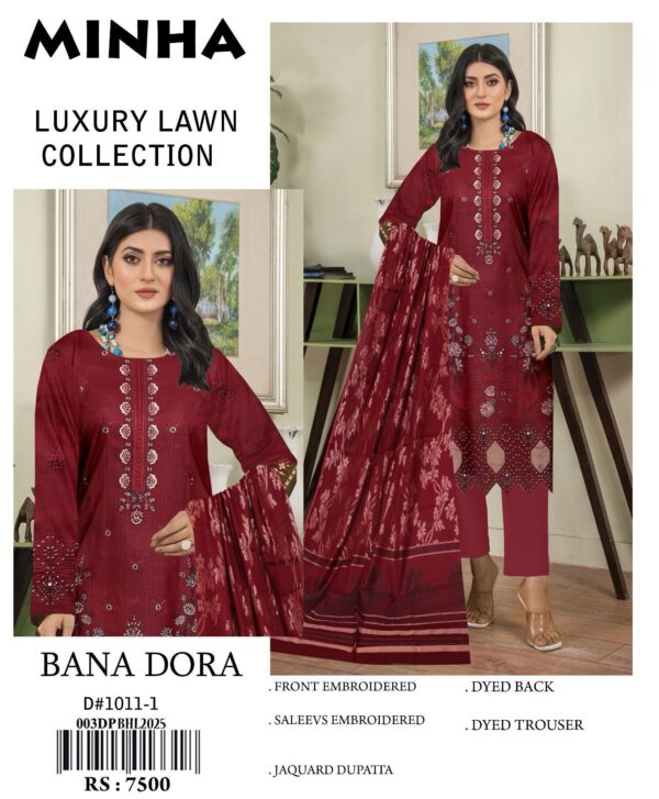 Embraided Chikankari Work 3PC P&D-2 - Image 2