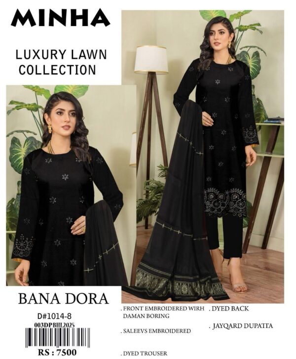 Embraided Chikankari Work 3PC P&D-2 - Image 10