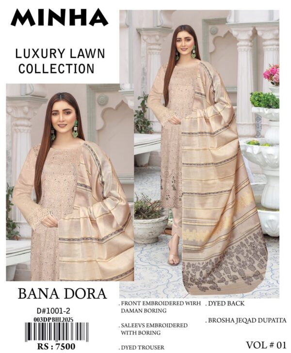 Embraided Chikankari Work 3PC P&D-2 - Image 14