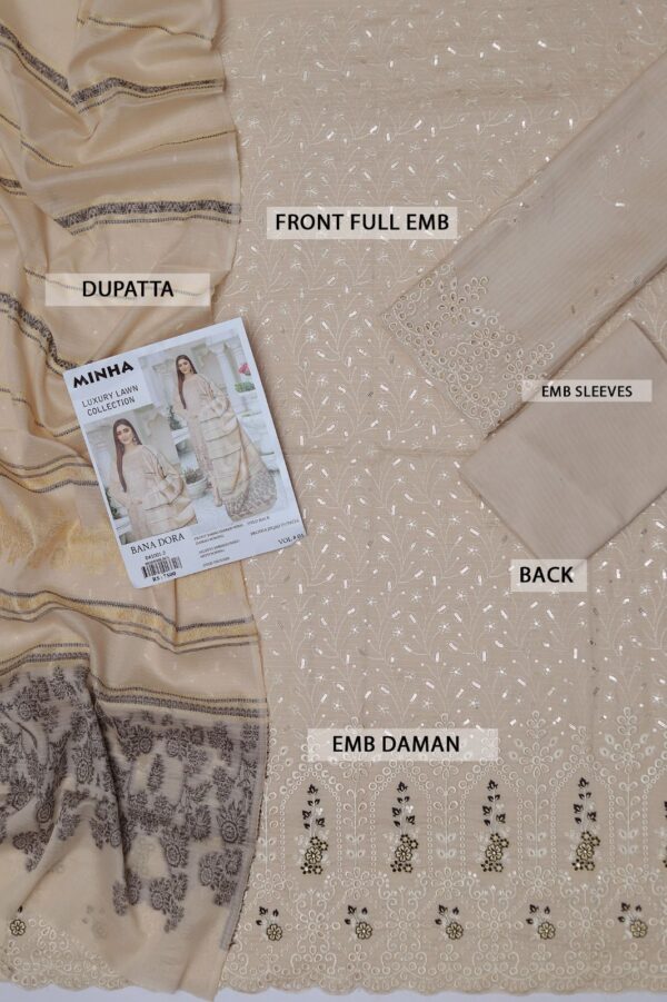 Embraided Chikankari Work 3PC P&D-2 - Image 15