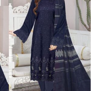 Embraided Chikankari Work 3PC P&D-2