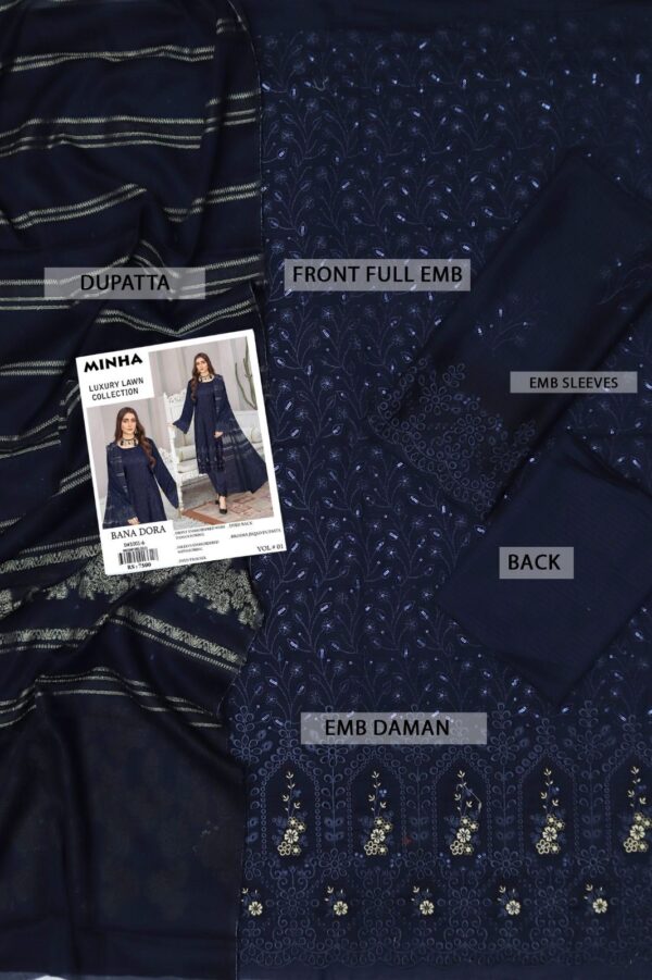 Embraided Chikankari Work 3PC P&D-2 - Image 19
