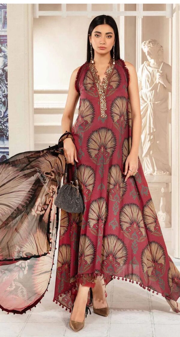 GOOD QUALITY PRINTED LAWN SUIT P&D-1