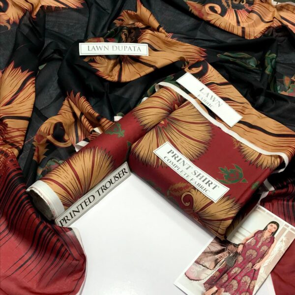 GOOD QUALITY PRINTED LAWN SUIT P&D-1 - Image 2
