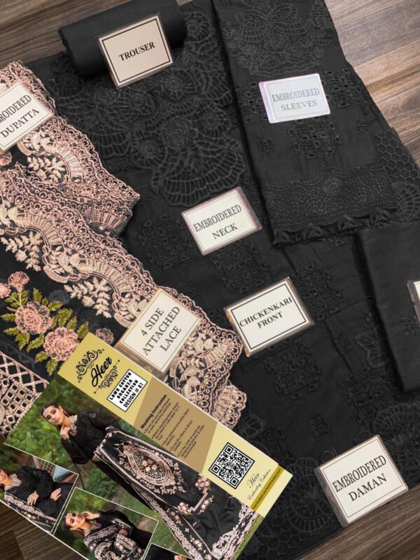 Embraided Chikankari Work 3PC D-S - Image 4