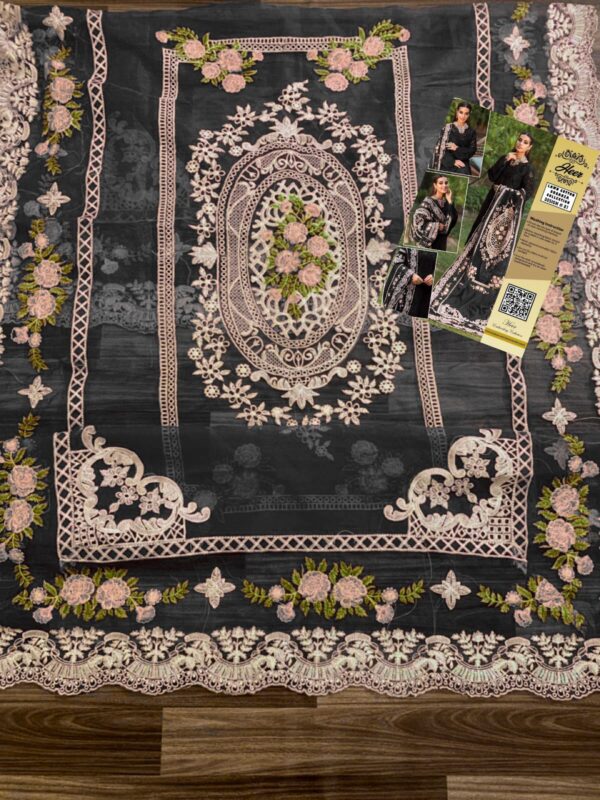 Embraided Chikankari Work 3PC D-S - Image 3