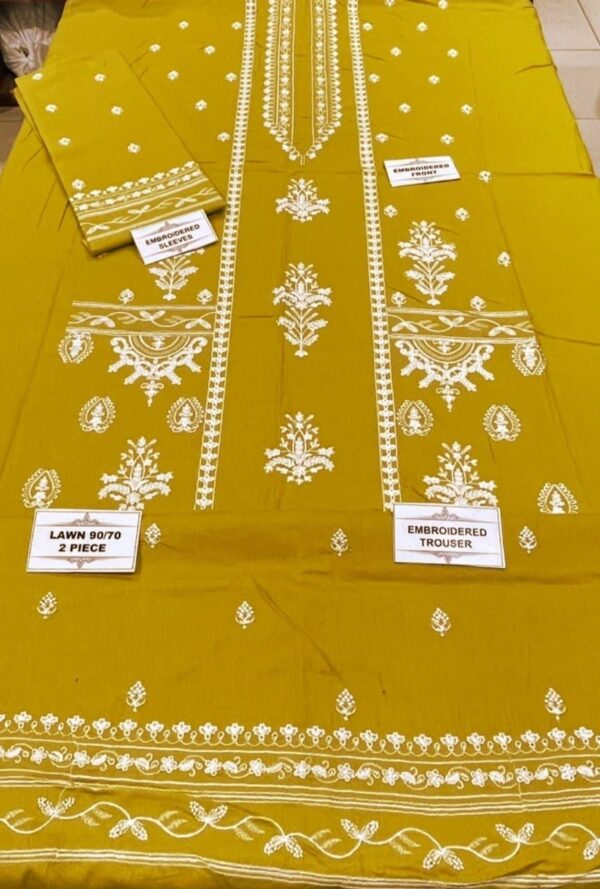 Embroidery Lawn 2pc Suit Fabric Good-UR5 - Image 7