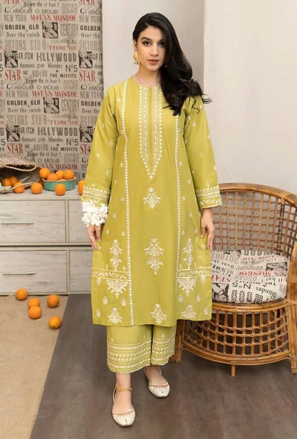 Embroidery Lawn 2pc Suit Fabric Good-UR5 - Image 3