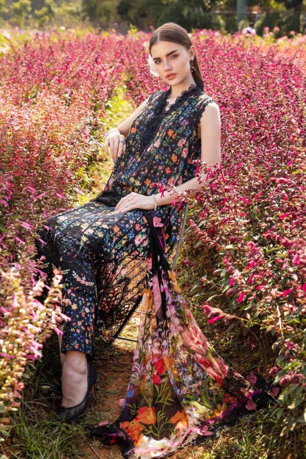Maria B lawn front with heavy embroidered - Image 3